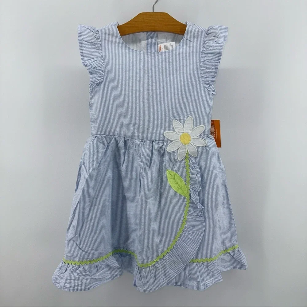 Gymboree Light Blue Seersucker Daisy Spring Easter Appliqué Girls' Dress